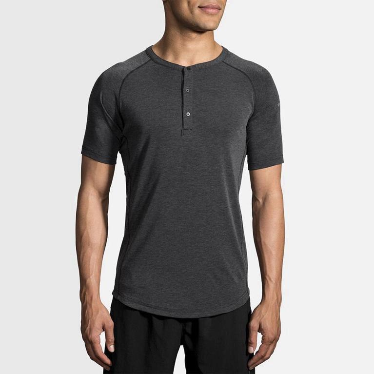 Brooks Cadence Australia - Men's Short Sleeve Running Shirt - Grey (128906-JAC)